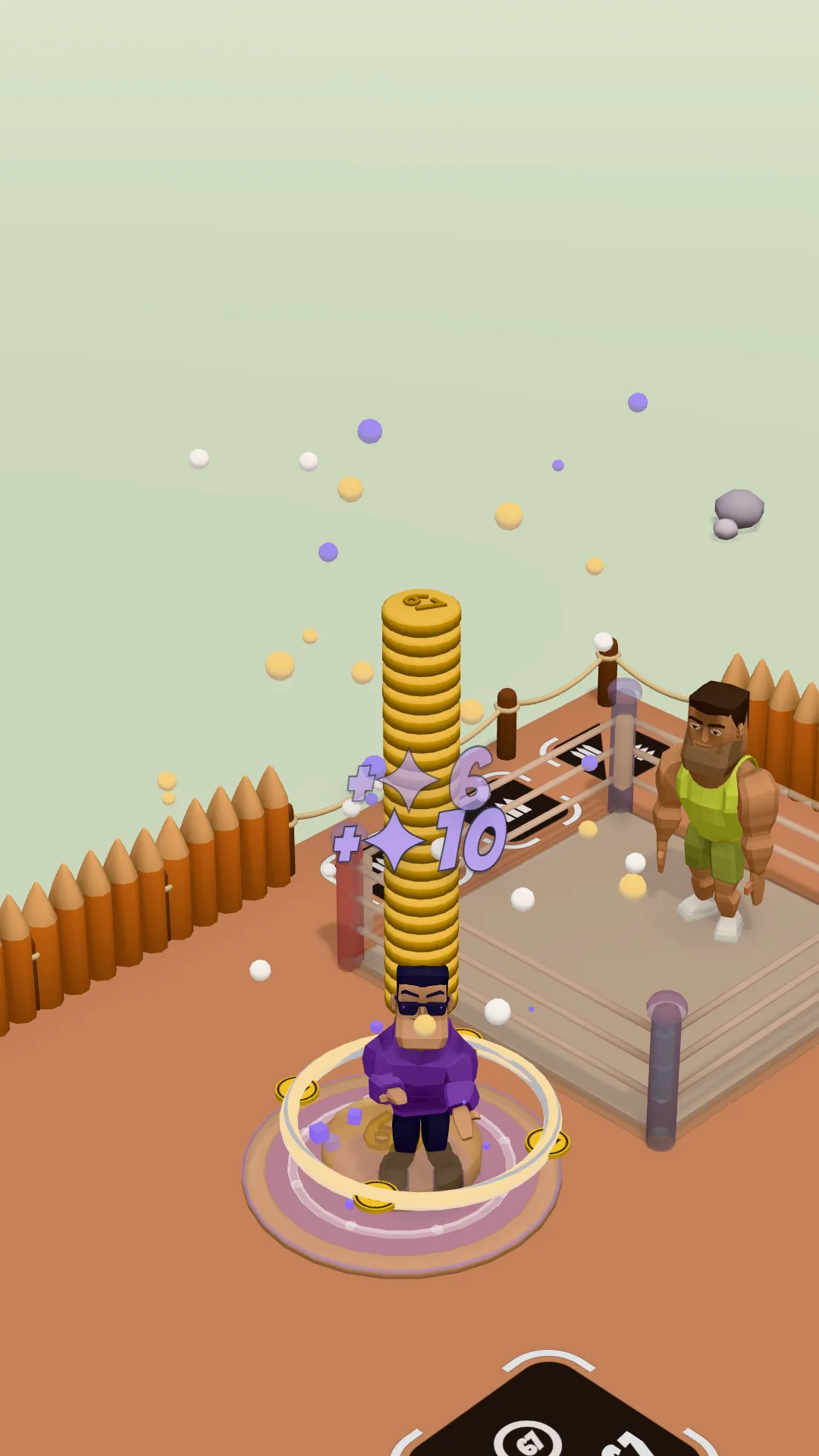 The player doing the 67 on the 67 Farm, combo x5, a tower of 67 tokens on his back
